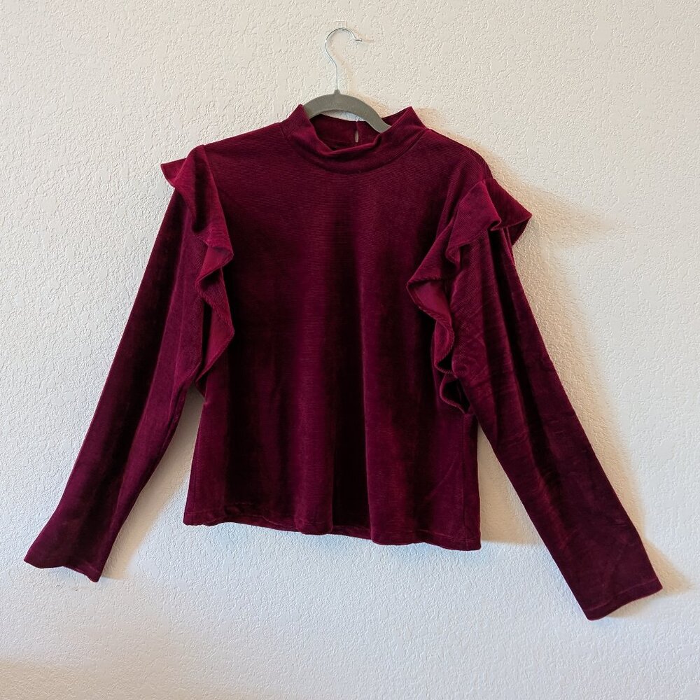 Maroon velor top